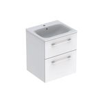 Juego de lavabo para mueble Geberit serie Selnova Square, diseño esbelto, dos cajones,  Blanco